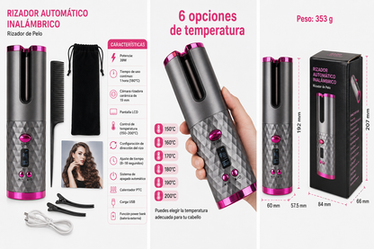 BeautyNova Curly (Rizador Automático Inalámbrico USB)